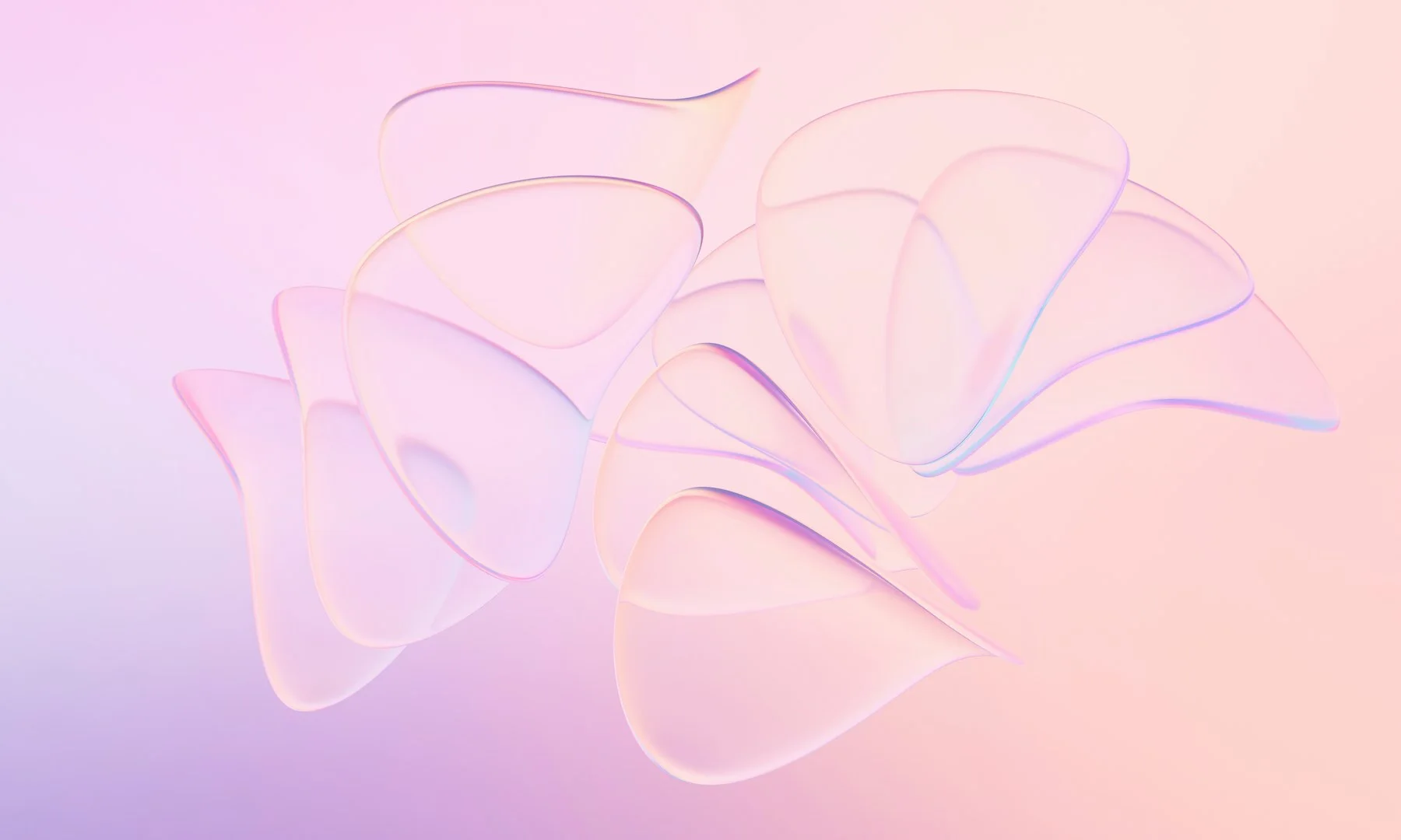 Pastel glass ribbon wallpaper